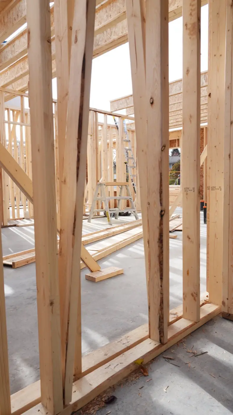 Structural framing inside a Calgary new build